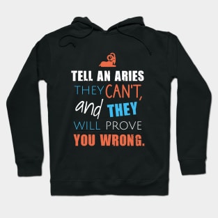 Tell an aries they can't, and they will prove you wrong Hoodie